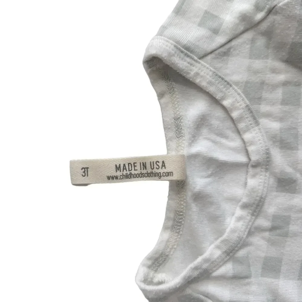Childhoods Gray Gingham Rib Knit Set Size 3T